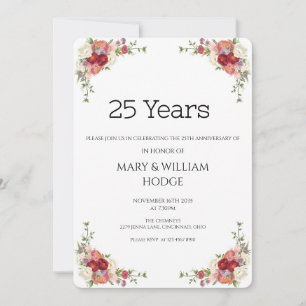 "Goldene Erinnerungen: Feiern 25 Jahre Liebe" Einladung