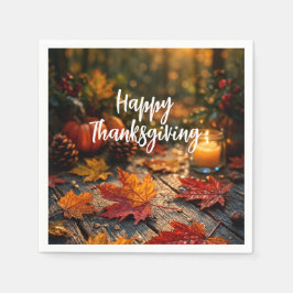 Goldene Ernte-Glorie – Thanksgiving-Gruß Serviette