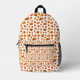 Goldene Ernte-Harmonie – Nahtloses Thanksgiving-Mu Bedruckter Rucksack