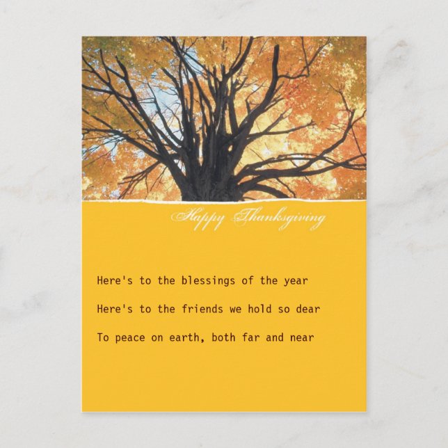 Goldene Erntedank Einladung Postkarte (Vorderseite)