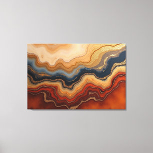 Goldene Erosion – 36"x24" Abstrakte Flüssigkeit Leinwanddruck
