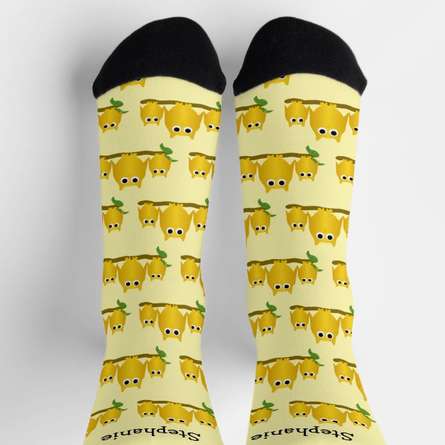 Goldene Eulen Design Personalisiert Socken (Oben)