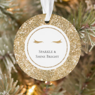 Goldene Eyelashes gürtelförmige Glitzer Ornament