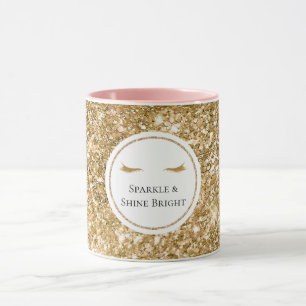 Goldene Eyelashes gürtelförmige Glitzer Tasse