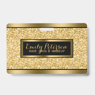 Goldene falsche Glitter Gold- und schwarze Akzente Ausweis
