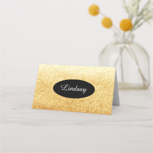 Goldene falsche Glitter-Tischsitzordnung Name Platzkarte