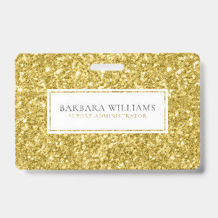 Goldene falsche Glitter Weiß Akzent Ausweis