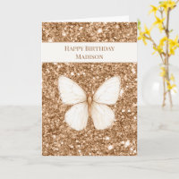 Goldene falsche Glitter Weiße Schmetterling Geburt