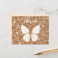 Goldene falsche Glitter Weiße Schmetterling