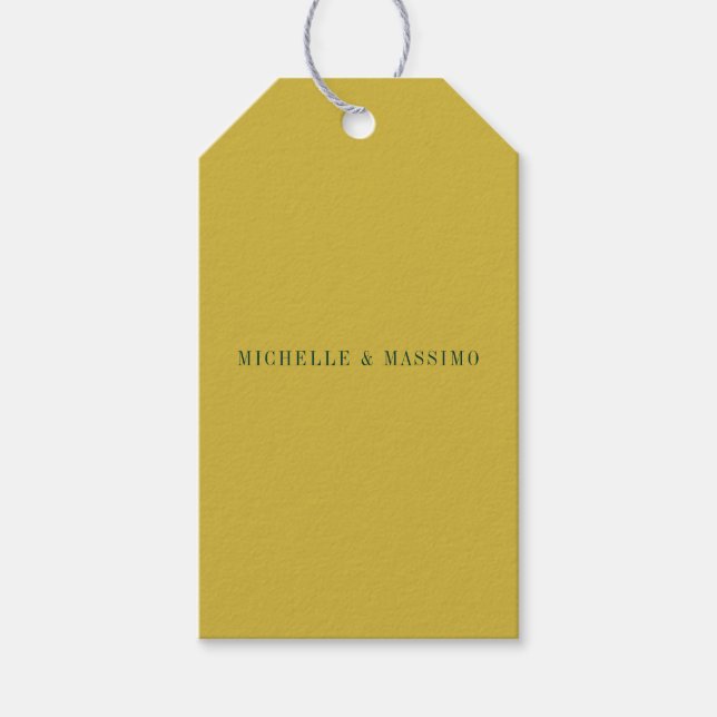 Goldene Farb-Minimalist Plain Modern  Geschenkanhänger (Vorderseite)