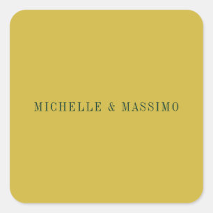 Goldene Farb-Minimalist Plain Modern  Quadratischer Aufkleber