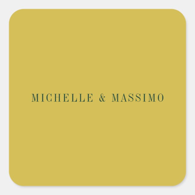 Goldene Farb-Minimalist Plain Modern  Quadratischer Aufkleber (Vorderseite)