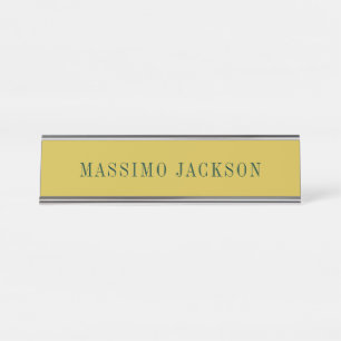 Goldene Farb-Minimalist Plain Modern Schreibtischnamensplakette