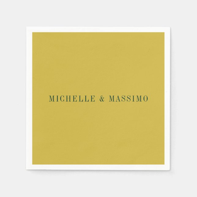 Goldene Farb-Minimalist Plain Modern  Serviette (Vorderseite)