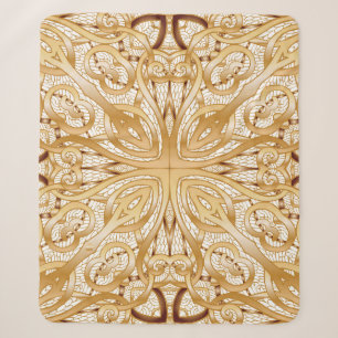 Goldene Farbe, dekoratives nahtloses Muster. Sherpadecke