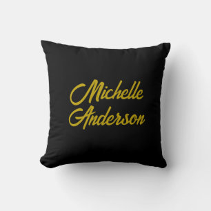 Goldene Farbe Schwarzer Moderner Minimalistischer Kissen