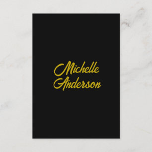 Goldene Farbe Schwarzes Modernes Minimalistisches Begleitkarte