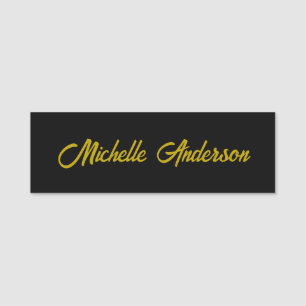 Goldene Farbe Schwarzes modernes minimalistisches  Namensschild