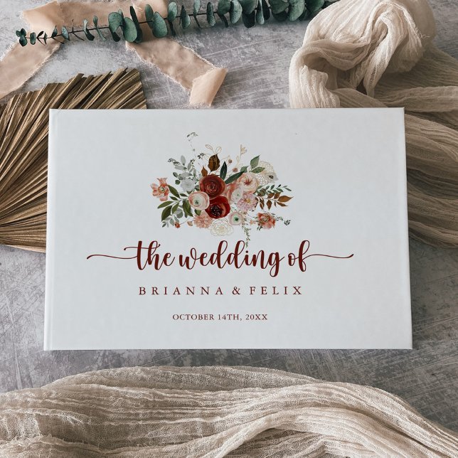 Goldene, farbenfrohe blumenreiche Hochzeit Gästebuch (Von Creator hochgeladen)