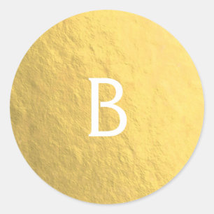 Goldene Faux-Folie Elegantes Modernes Glamour-Mono Runder Aufkleber