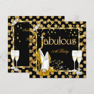 Goldene Faux-Folie-Polka-Punkte Fabelhafte High He Einladung