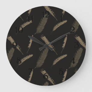 Goldene Federn Große Wanduhr