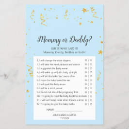 Goldene Feier am Blue Mommy oder Daddy Game Flyer