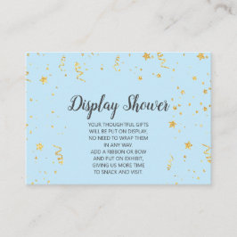 Goldene Feier auf Blauer Display-Dusche Begleitkarte