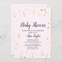Goldene Feier auf der Pink Calligraphy Baby Dusche