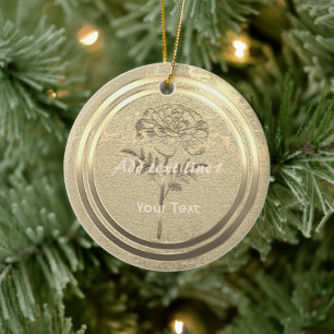 Goldene Feiertagssaison Keramik Ornament