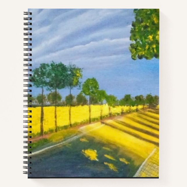 Goldene Felder und Pfad Notizbuch (Vorderseite)