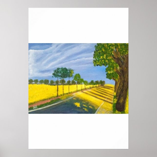 Goldene Felder und Pfad Poster (Vorne)