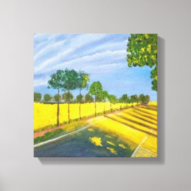 Goldene Felder und Weg Leinwanddruck (Vorderseite)
