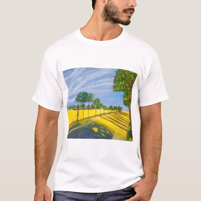 Goldene Felder und Weg T-Shirt (Vorderseite)