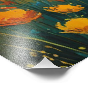 Goldene Felder unter einem lebendigen Himmel Fotodruck