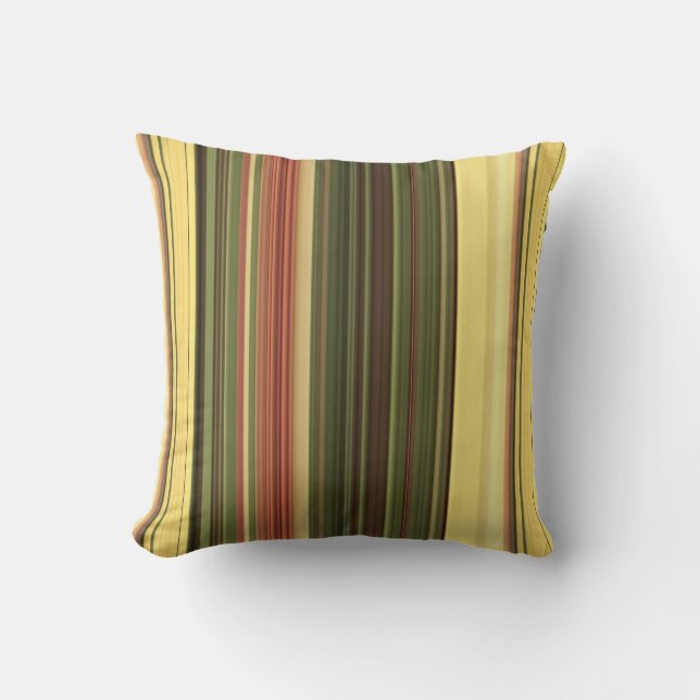 Goldene Felgen Gelb und Grüner Streifen Kissen (Vorderseite)