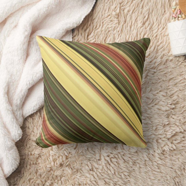 Goldene Felgen Gelb und Grüner Streifen Kissen (Decke)
