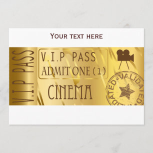 Goldene Filmkarteneinladungen Einladung