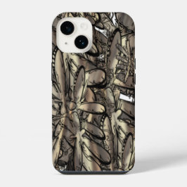 Goldene Flamme Blume iPhone 14 Hülle