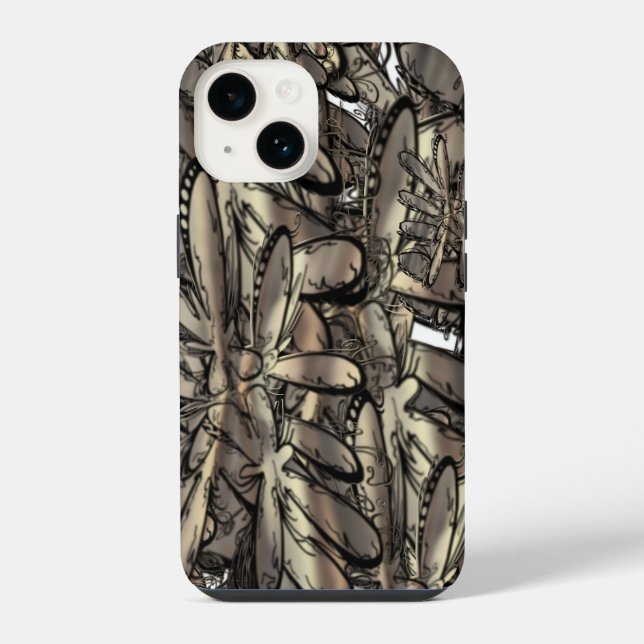 Goldene Flamme Blume iPhone Hülle (Rückseite)