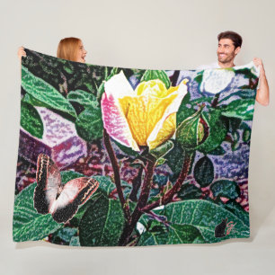 Goldene Flamme Fleecedecke