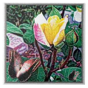 Goldene Flamme Keramik Tile Fliese