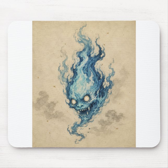 Goldene Flamme Onibi Spirit-Mausepad Mousepad (Vorne)