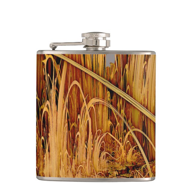 Goldene Flasche Flachmann (Vorderseite)