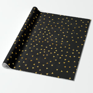 Goldene Flecken auf grungigem Schwarz Geschenkpapier