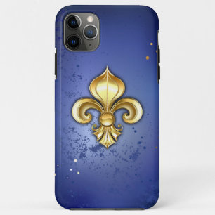 Goldene Fleur de Lis auf Blau Case-Mate iPhone Hülle