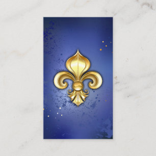 Goldene Fleur de Lis auf Blau Rabattkarte