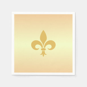 Goldene Fleur-de-Lis auf goldenem Gradient Serviette