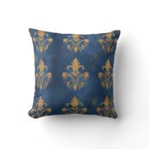 Goldene Fleur-de-Lis auf königlichem Blau