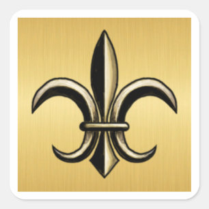 Goldene Fleur De Lis Quadratische Aufkleber